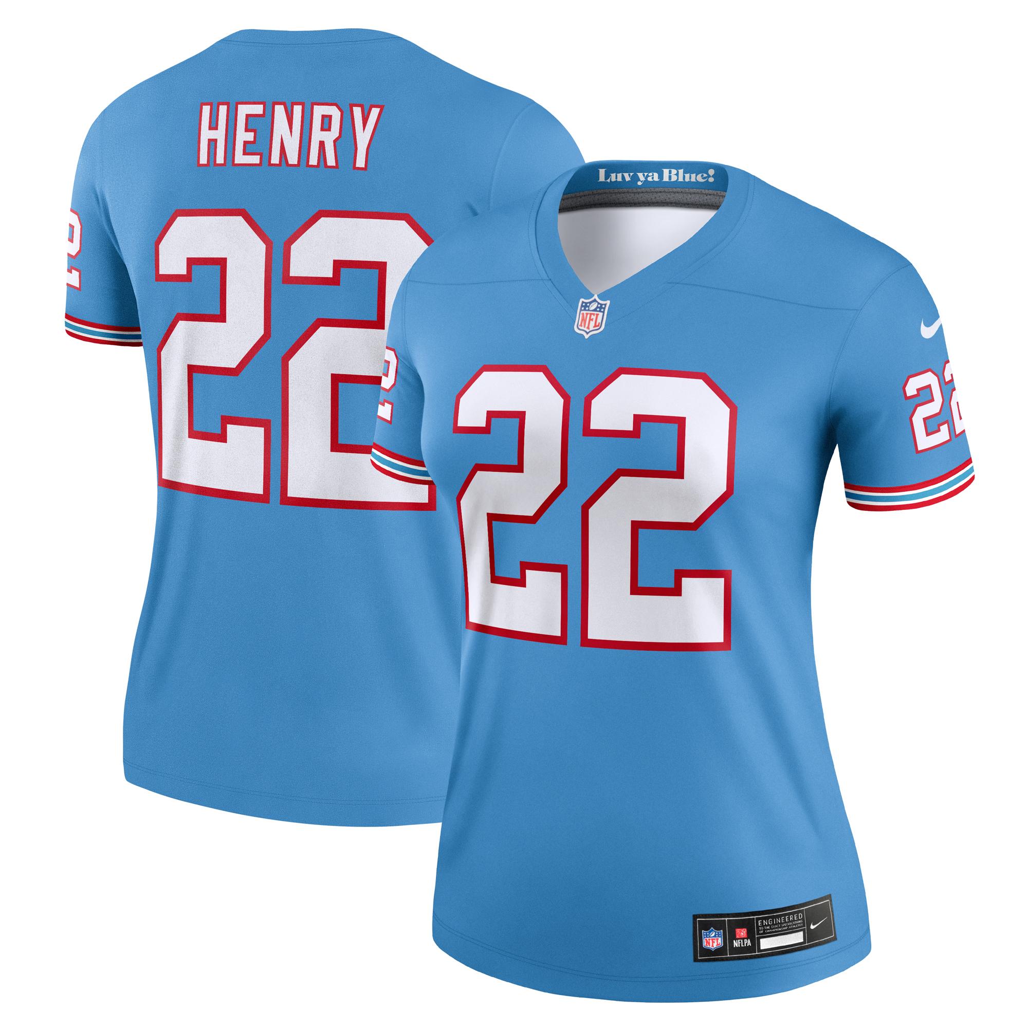 Women's Nike Derrick Henry Light Blue Tennessee Titans Alternate Legend Player Performance Top