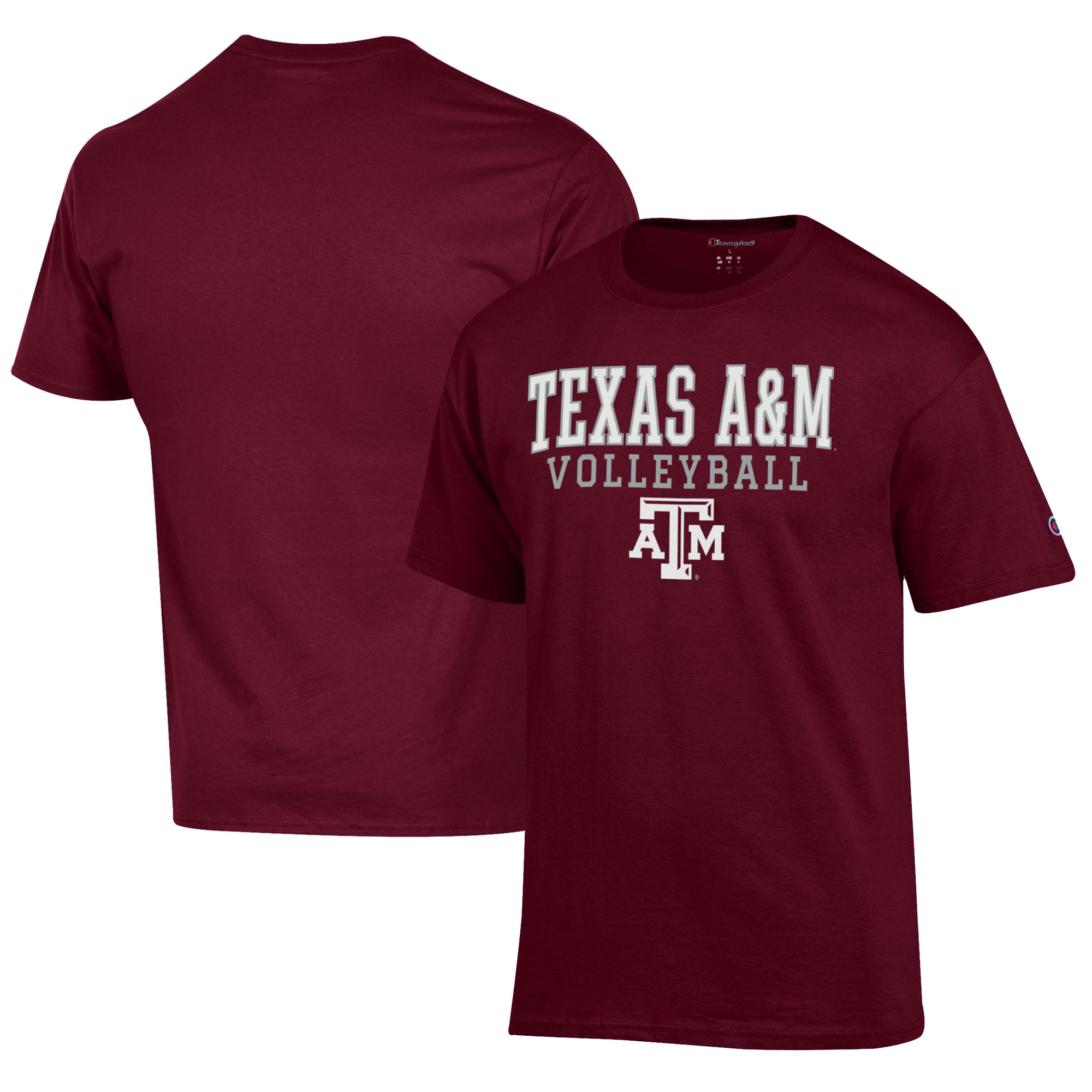 Men's Champion Maroon Texas A&M Aggies Volleyball Stack T-Shirt - Image 2