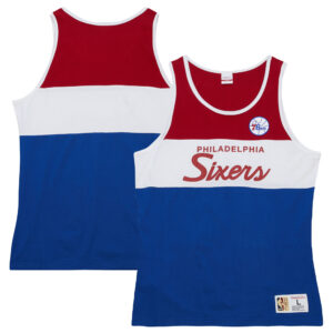 Men's Mitchell & Ness Royal Philadelphia 76ers Special Script Tank Top