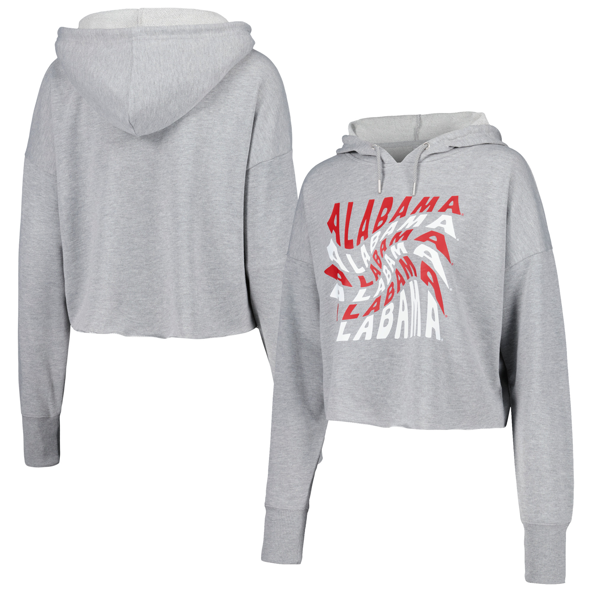 Women's ZooZatz Gray Alabama Crimson Tide Swirl Cropped Pullover Hoodie - Image 5