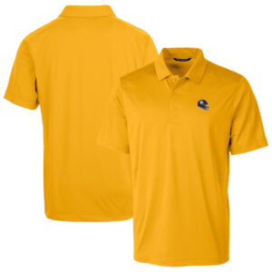 Men's Cutter & Buck  Gold Pittsburgh Steelers Helmet Prospect Textured Stretch Polo