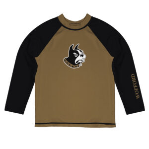 Toddler Vive La Fete  Gold/Black Wofford Terriers Solid Contrast Contrast Rash Guard