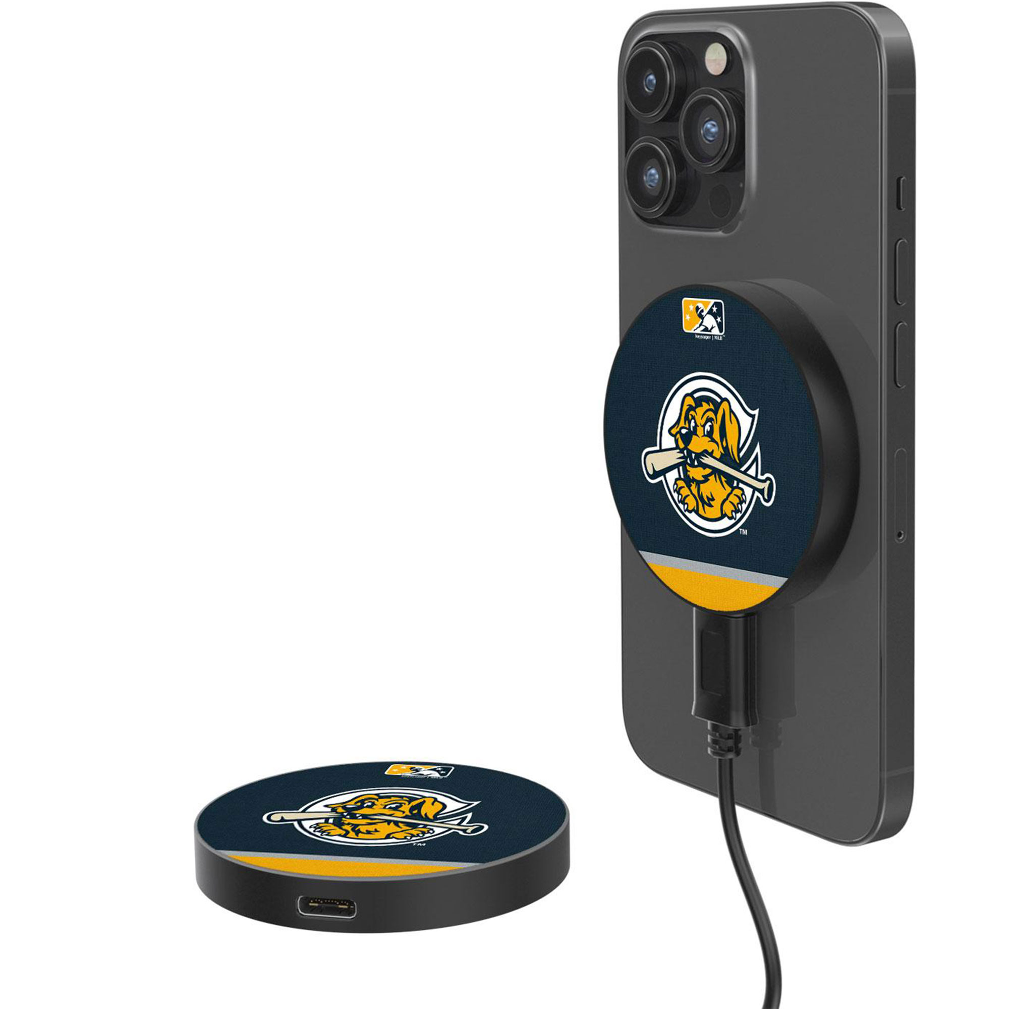 Charleston RiverDogs 10-Watt Football Design Wireless Magnetic Charger