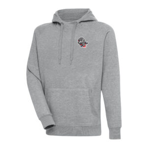 Men's Antigua  Heather Gray Rocket City Trash Pandas Victory Pullover Hoodie