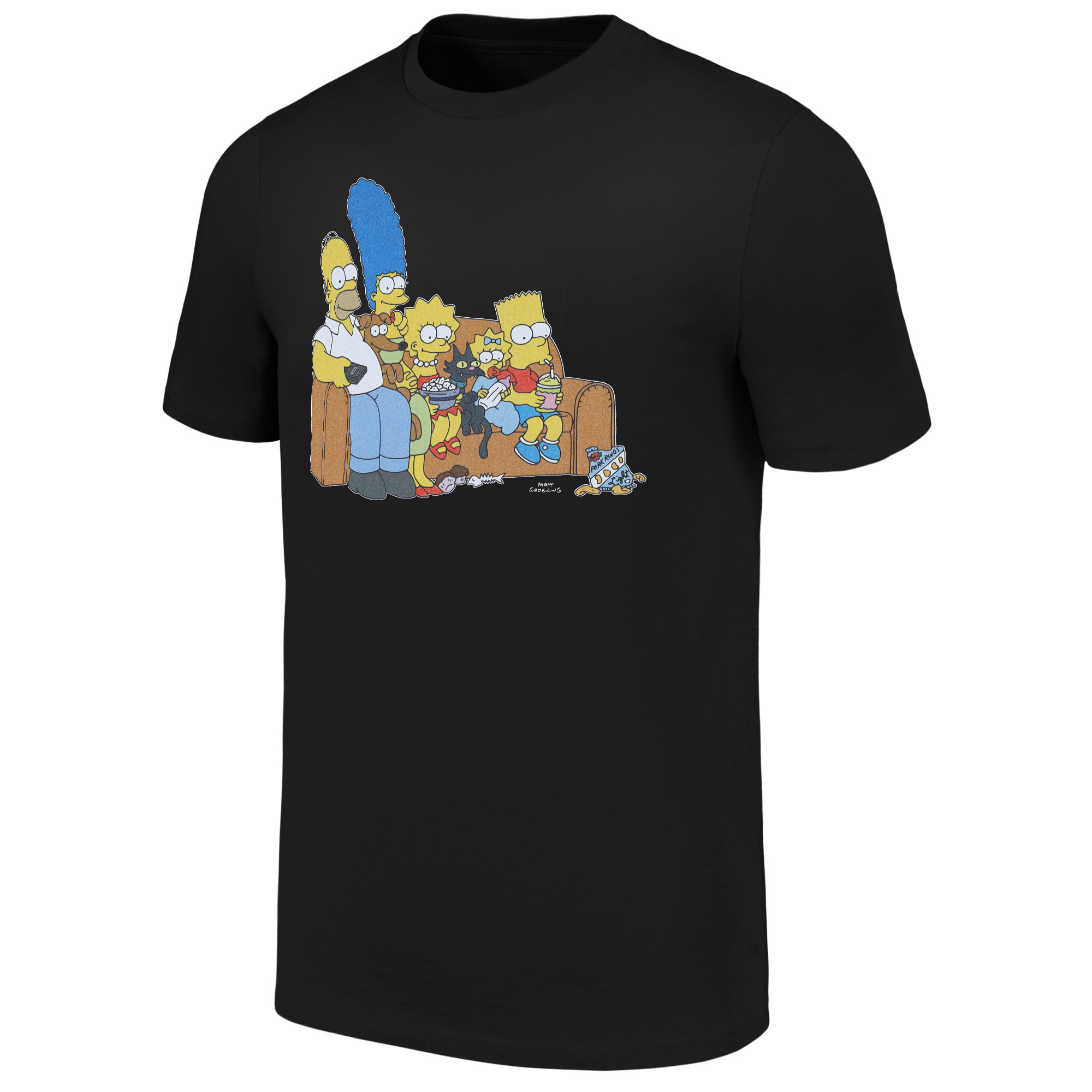 Unisex Black The Simpsons Family Couch T-Shirt - Image 8