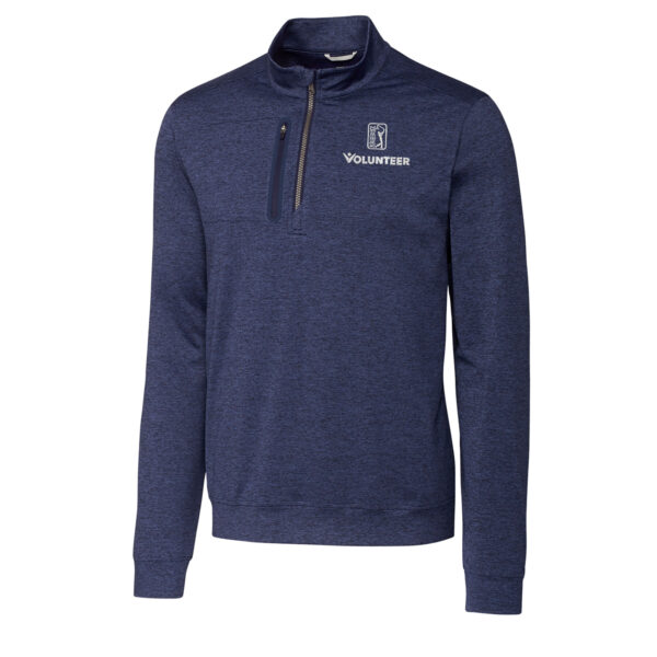 Men's Cutter & Buck  Heather Navy PGA TOUR Volunteers Big & Tall Stealth Quarter-Zip Pullover Top - Image 6