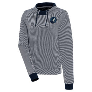Women's Antigua  Navy Minnesota Timberwolves Axe Bunker Tri-Blend Pullover Hoodie