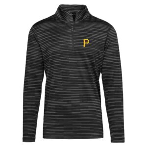 Men's Levelwear  Black Pittsburgh Pirates Gear Insignia 2.0 Quarter-Zip Pullover Top