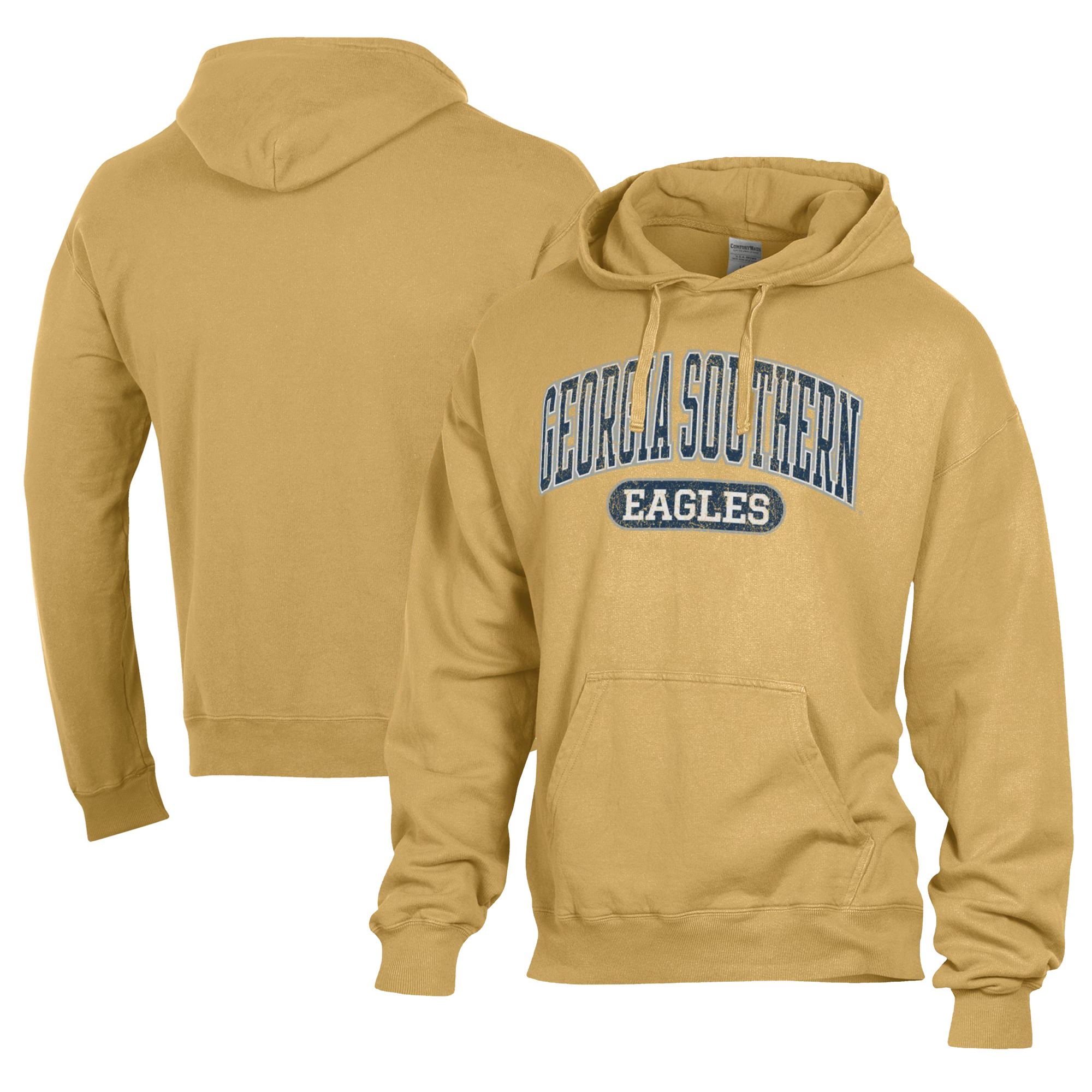 Men's Comfort Wash Gold Georgia Southern Eagles Lightweight Fleece Pullover Hoodie