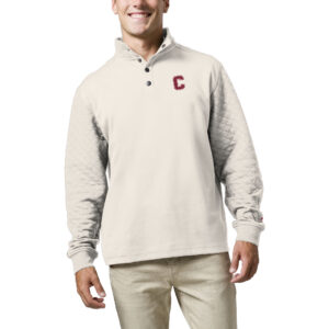 Men's League Collegiate Wear  Cream Cornell Big Red  Fleece Quarter Snap Up Pullover Sweatshirt
