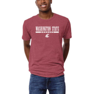 Men's League Collegiate Wear  Crimson Washington State Cougars  Victory Falls Tri-Blend T-Shirt