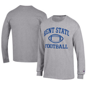 Men's Champion  Gray Kent State Golden Flashes Football Jersey Long Sleeve T-Shirt