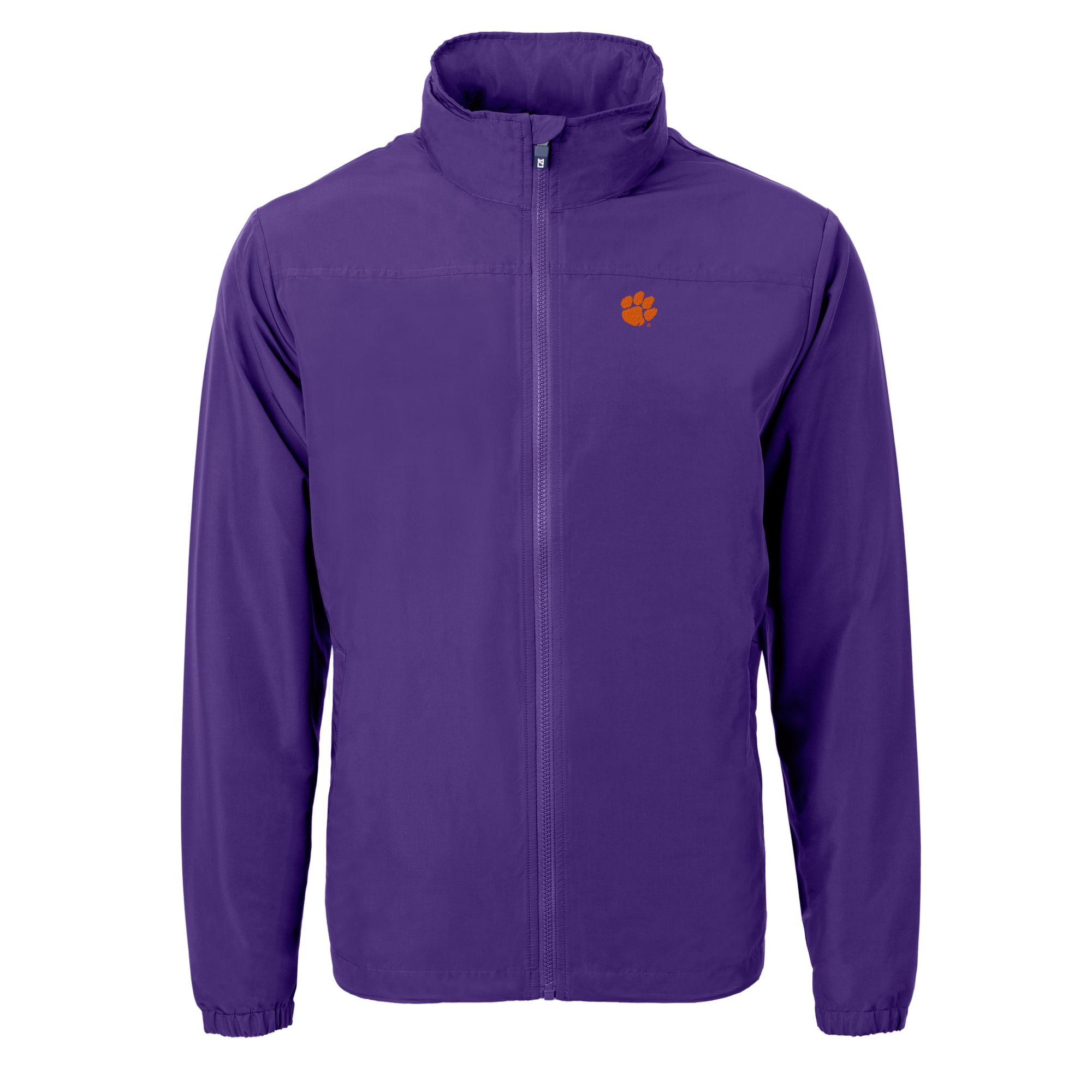 Men's Cutter & Buck Purple Clemson Tigers Charter Eco Recycled Full-Zip Jacket - Image 6