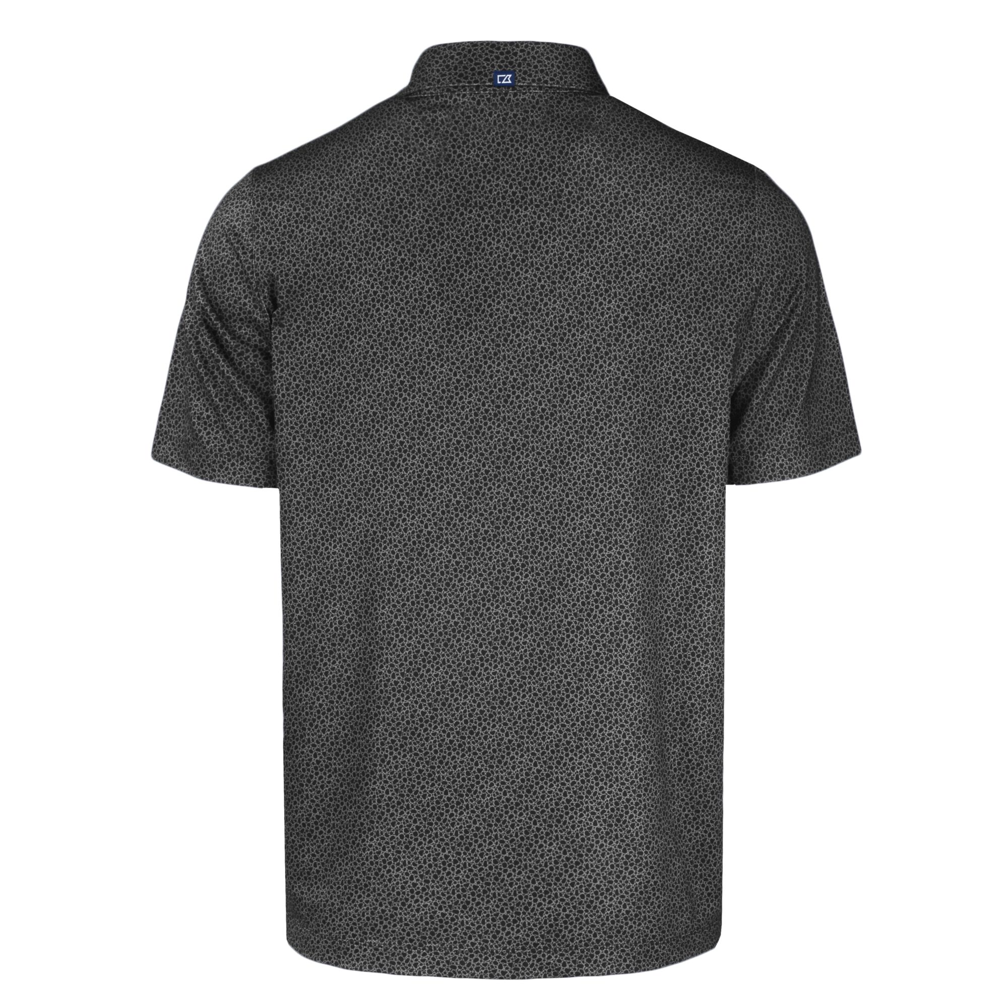 Men's Cutter & Buck Black NYU Violets Pike Eco Pebble Print Stretch Recycled Polo - Image 4