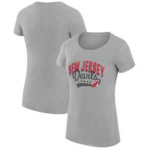 Women's G-III 4Her by Carl Banks Gray New Jersey Devils Filigree Logo Fitted T-Shirt