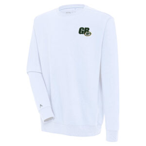 Men's Antigua  White Green Bay Packers Victory Pullover Sweatshirt