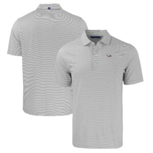 Men's Cutter & Buck  Gray/White North Carolina Central Eagles Big & Tall Forge Eco Double Stripe Stretch Recycled Polo