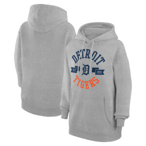 Women's G-III 4Her by Carl Banks Heather Gray Detroit Tigers City Graphic Pullover Hoodie