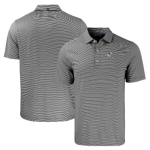 Men's Cutter & Buck  Black/White Arizona Cardinals Helmet Forge Eco Double Stripe Stretch Recycled Polo