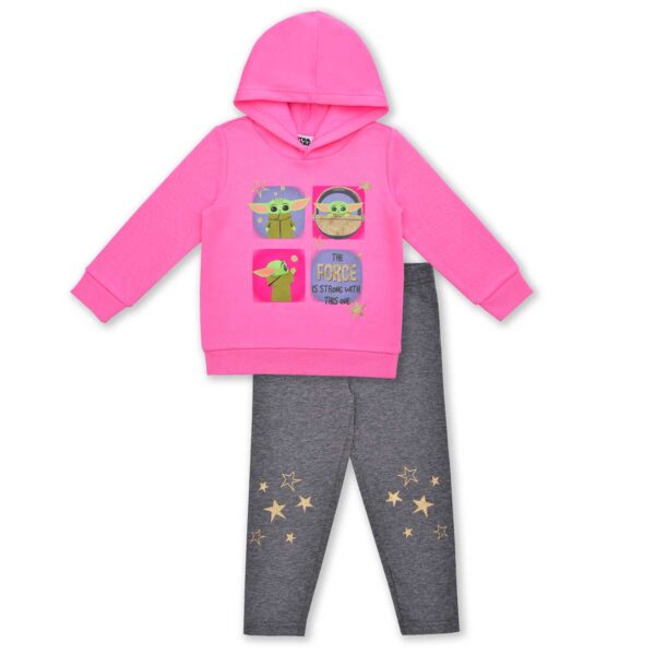Toddler Grogu Pink/Gray The Mandalorian Pullover Hoodie & Leggings Set
