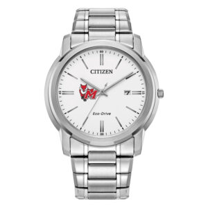 Men's Citizen Watch  Silver Marist Red Foxes Eco-Drive White Dial Stainless Steel Watch