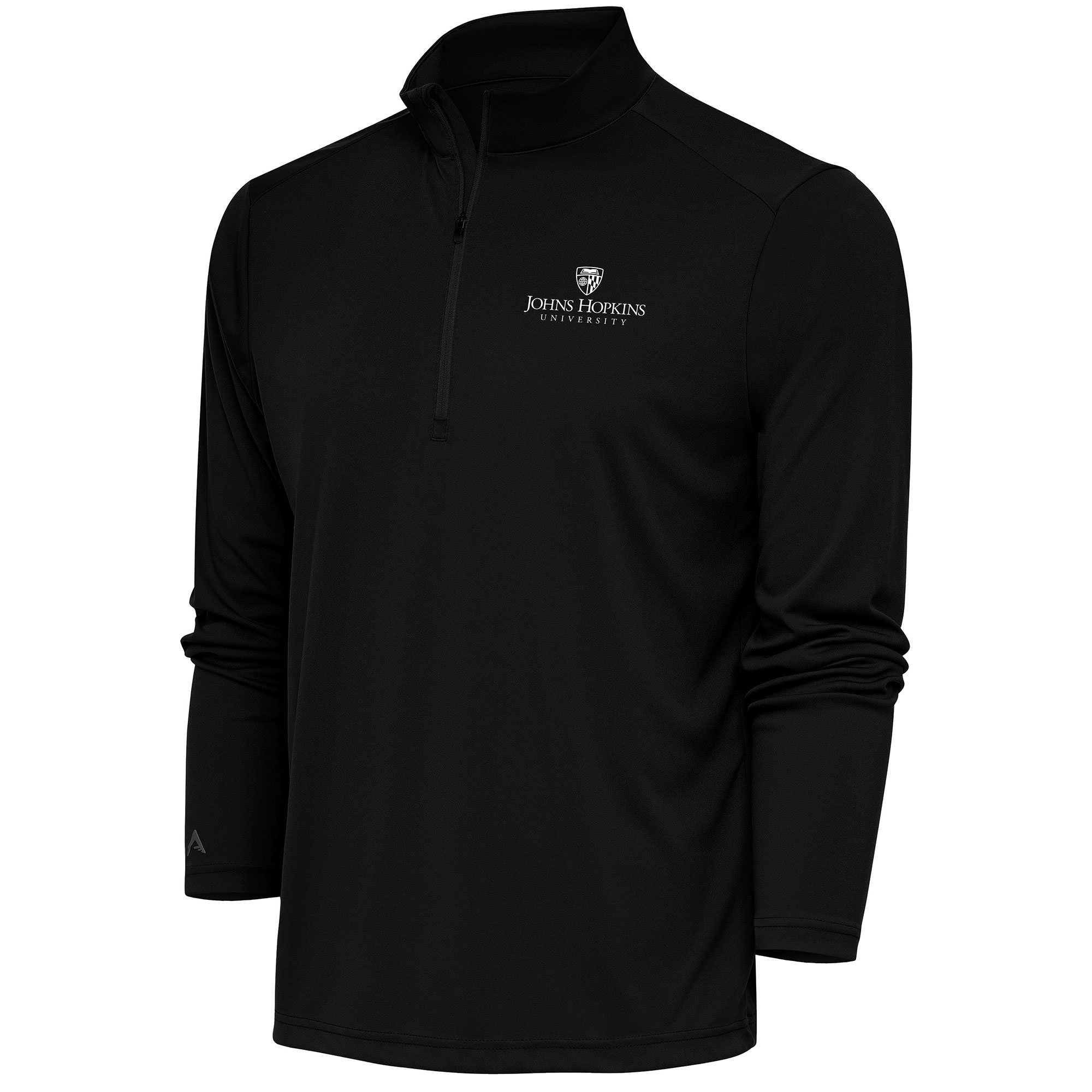 Men's Antigua Black Johns Hopkins Blue Jays Tribute Quarter-Zip Top