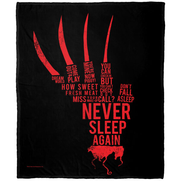 The Northwest Group  A Nightmare on Elm Street 50" x 60" Freddy Quotes Silk Touch Throw Blanket
