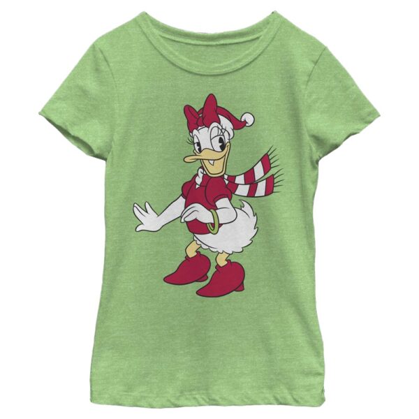 Girl's Youth Mad Engine Daisy Duck Green Mickey & Friends Holiday Graphic T-Shirt