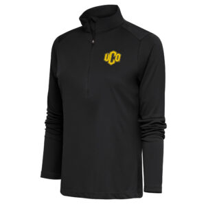 Women's Antigua  Black Central Oklahoma Bronchos  Tribute Half-Zip Top