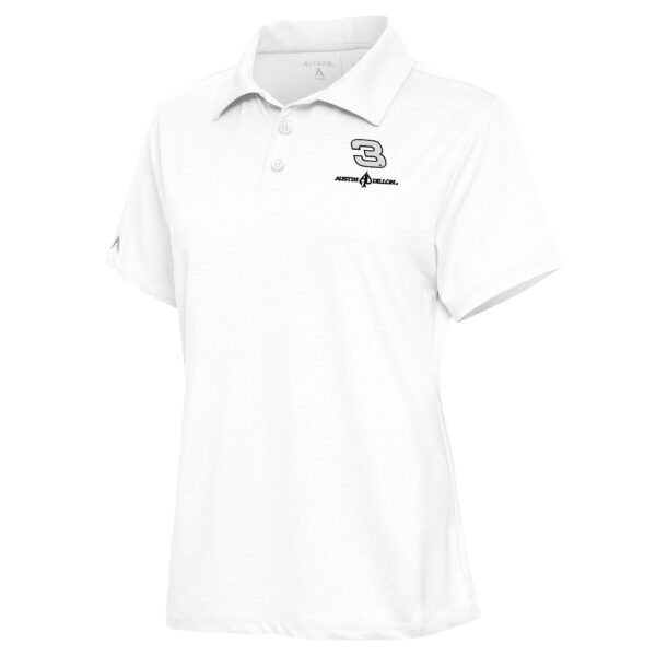 Women's Antigua  White Austin Dillon Motivated Polo