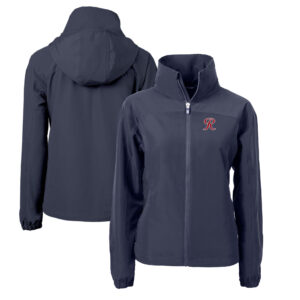 Women's Cutter & Buck  Navy Tacoma Rainiers Charter Eco Recycled Full-Zip Jacket