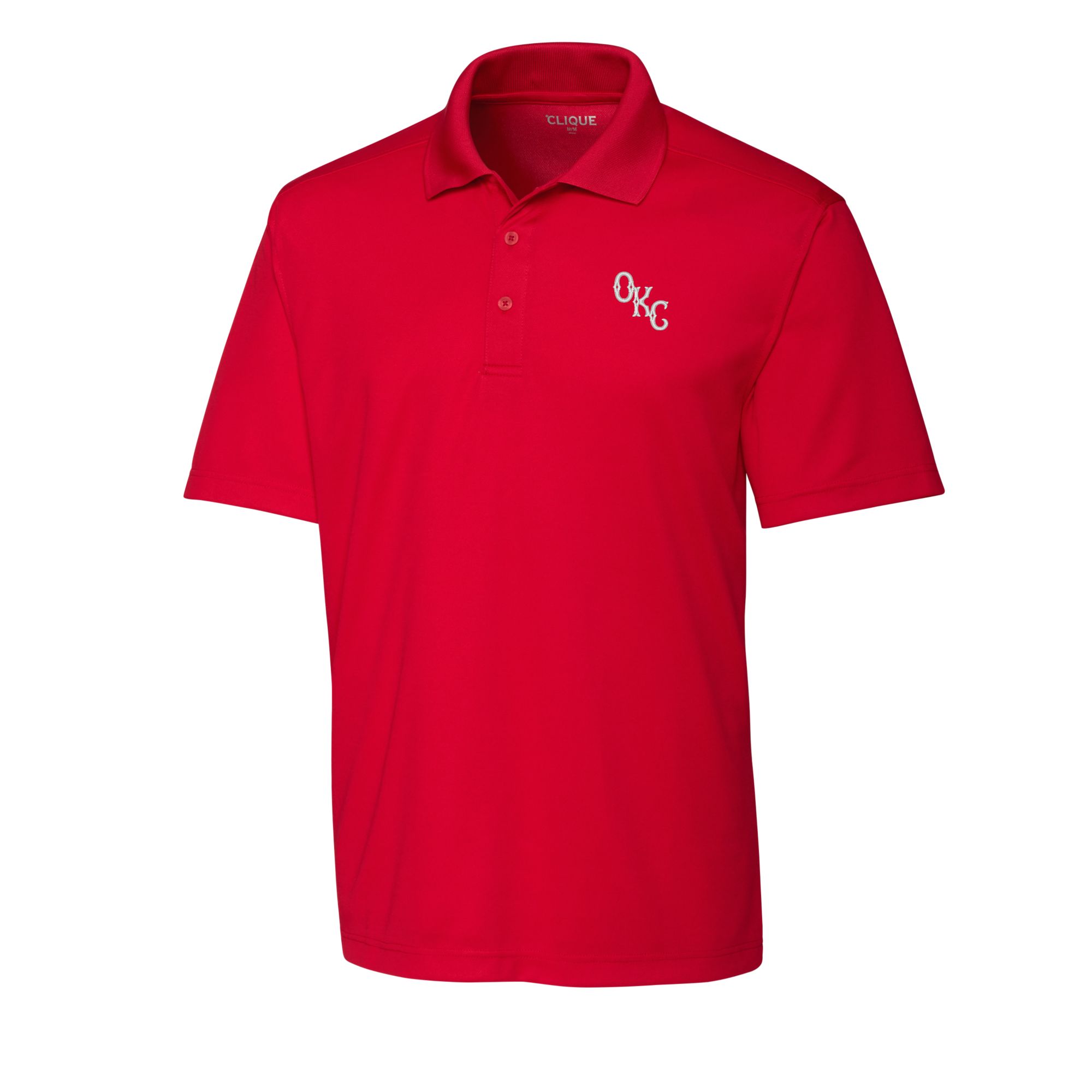 Men's Cutter & Buck Red Oklahoma City Baseball Club Clique Spin Eco Performance Pique Polo - Image 3