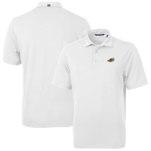 Men's Cutter & Buck White Akron RubberDucks Virtue Eco Pique Recycled Polo