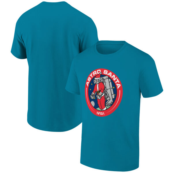 Men's Ripple Junction Turquoise NASA Astro Santa Holiday Graphic T-Shirt