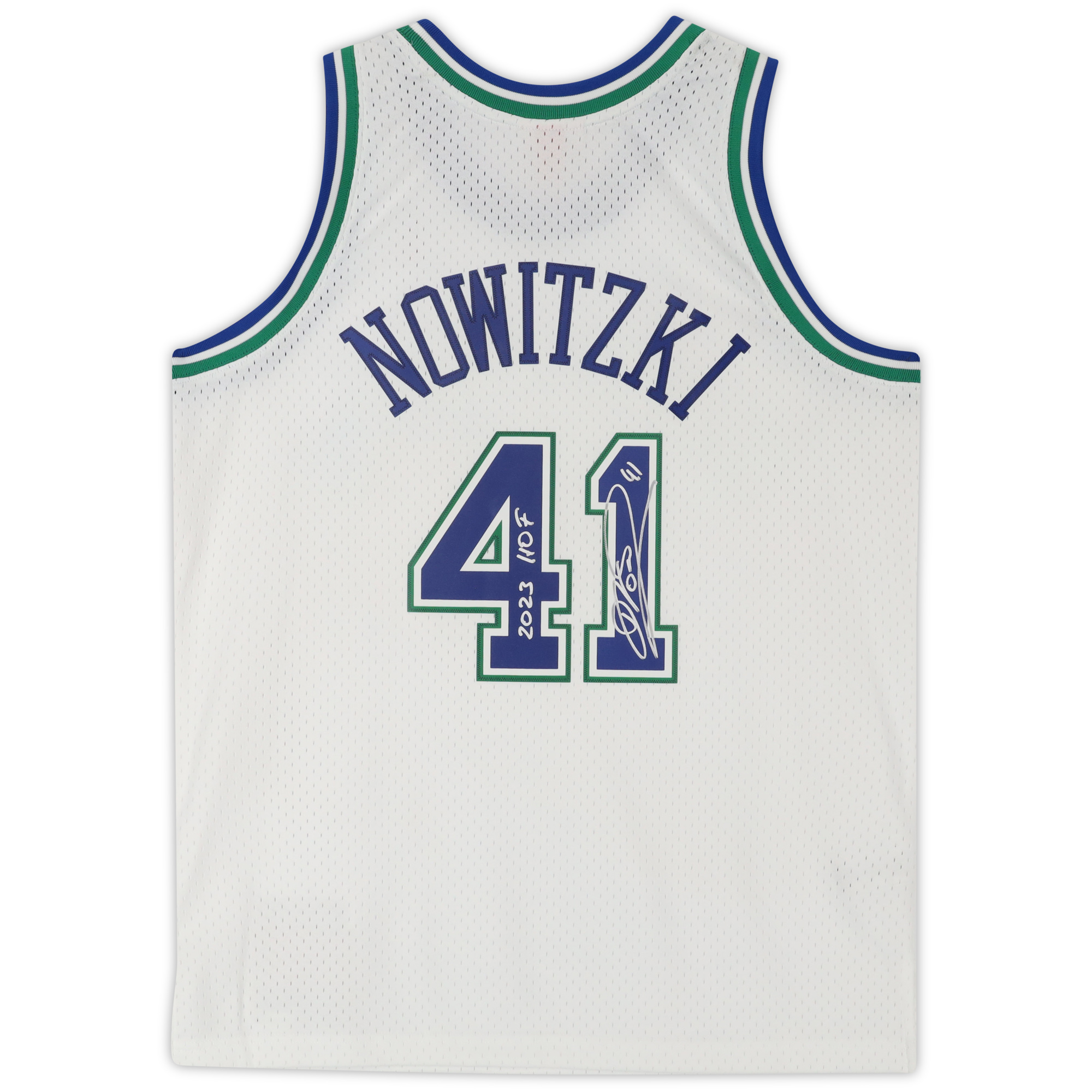 Dirk Nowitzki Dallas Mavericks Autographed Mitchell & Ness White 1998-99 Swingman Jersey with "2023 HOF" Inscription - Image 10