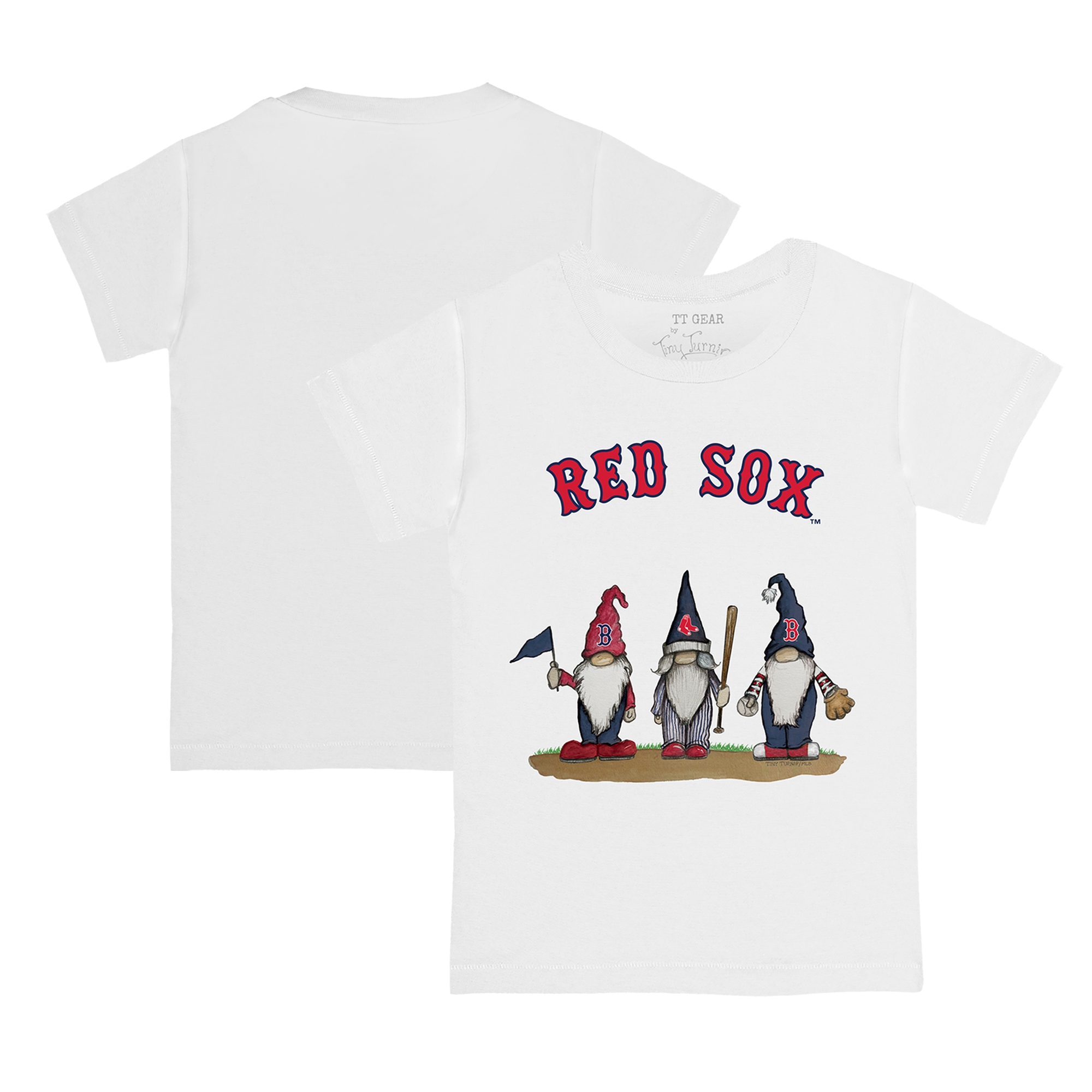 Toddler Tiny Turnip White Boston Red Sox Gnomes T-Shirt