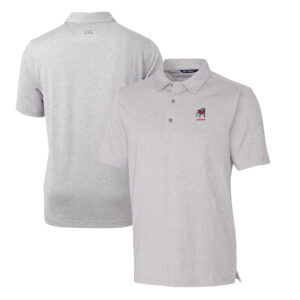 Men's Cutter & Buck Heather Gray Georgia Bulldogs Alumni Logo Forge DryTec Heathered Stretch Polo