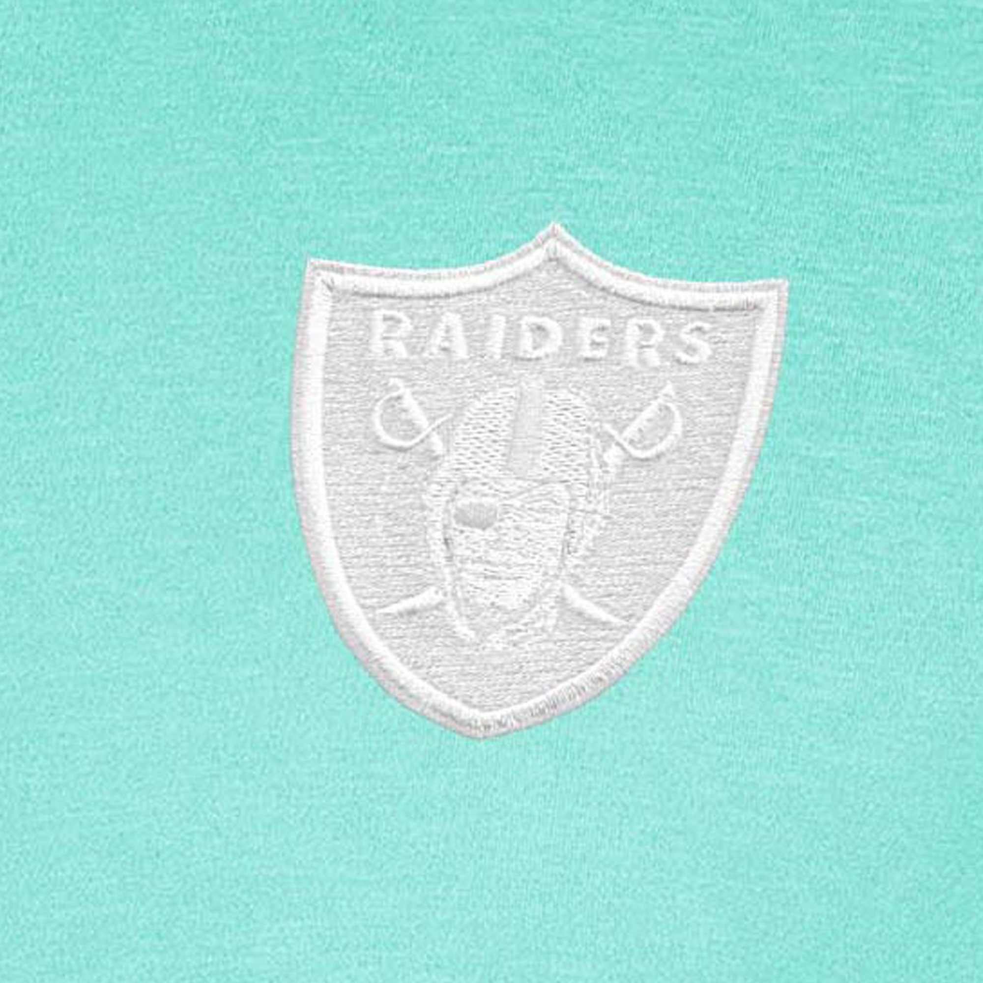Men's Antigua Heather Aqua Las Vegas Raiders Par 3 Polo - Image 3