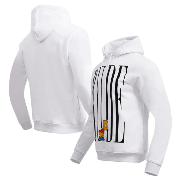 Men's Freeze Max White The Simpsons Bart Simpson Eat My Shorts Pullover Hoodie