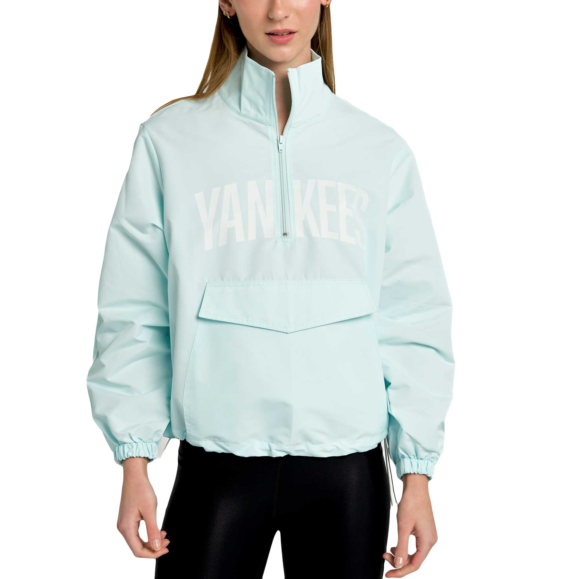 Women's Lusso Light Blue New York Yankees Parker Half-Zip Jacket - Image 2