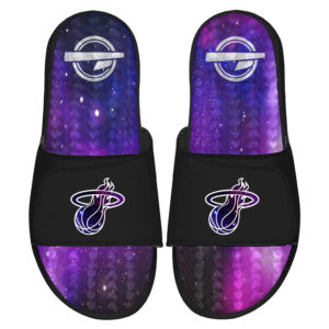 Men's ISlide  Black Miami Heat Galaxy Gel Slide Sandals