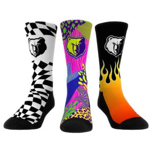 Unisex Rock Em Socks Memphis Grizzlies Team Vibes Three-Pack Crew Socks Set