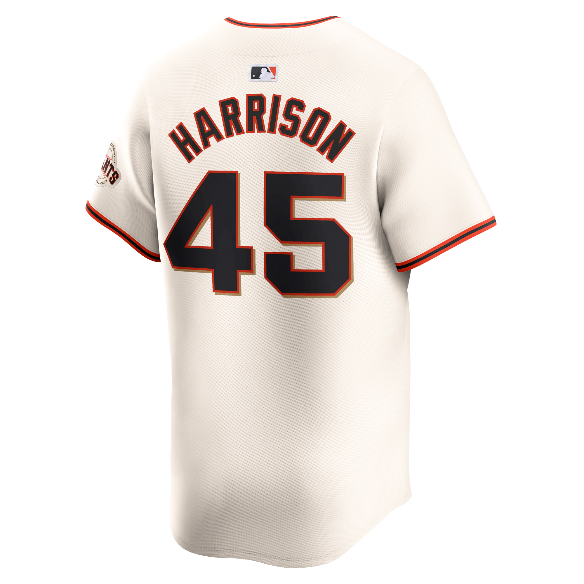 Men's Nike Kyle Harrison Cream San Francisco Giants Home Limited Player Jersey - Image 7