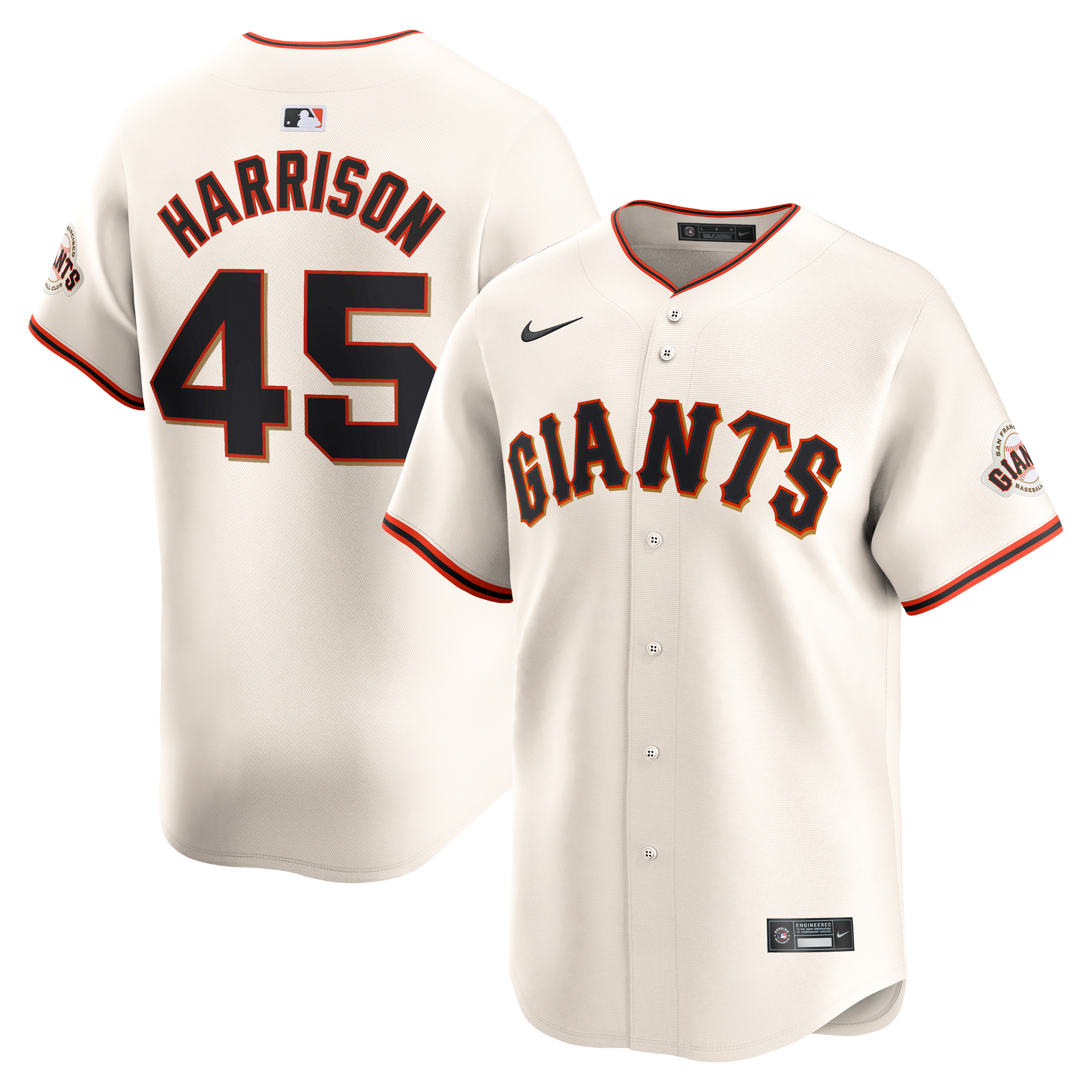 Men's Nike Kyle Harrison Cream San Francisco Giants Home Limited Player Jersey