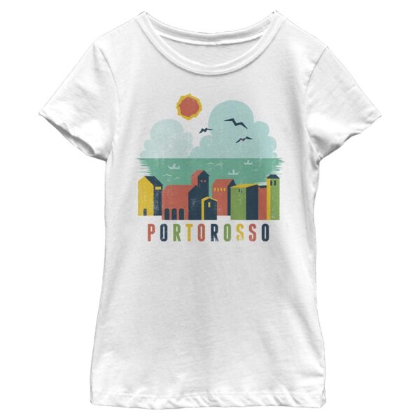 Girl's Mad Engine White Luca Colorful Houses Graphic T-Shirt