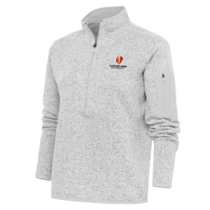 Women's Antigua Heather Gray Gardner-Webb Bulldogs Fortune Half-Zip Pullover Top
