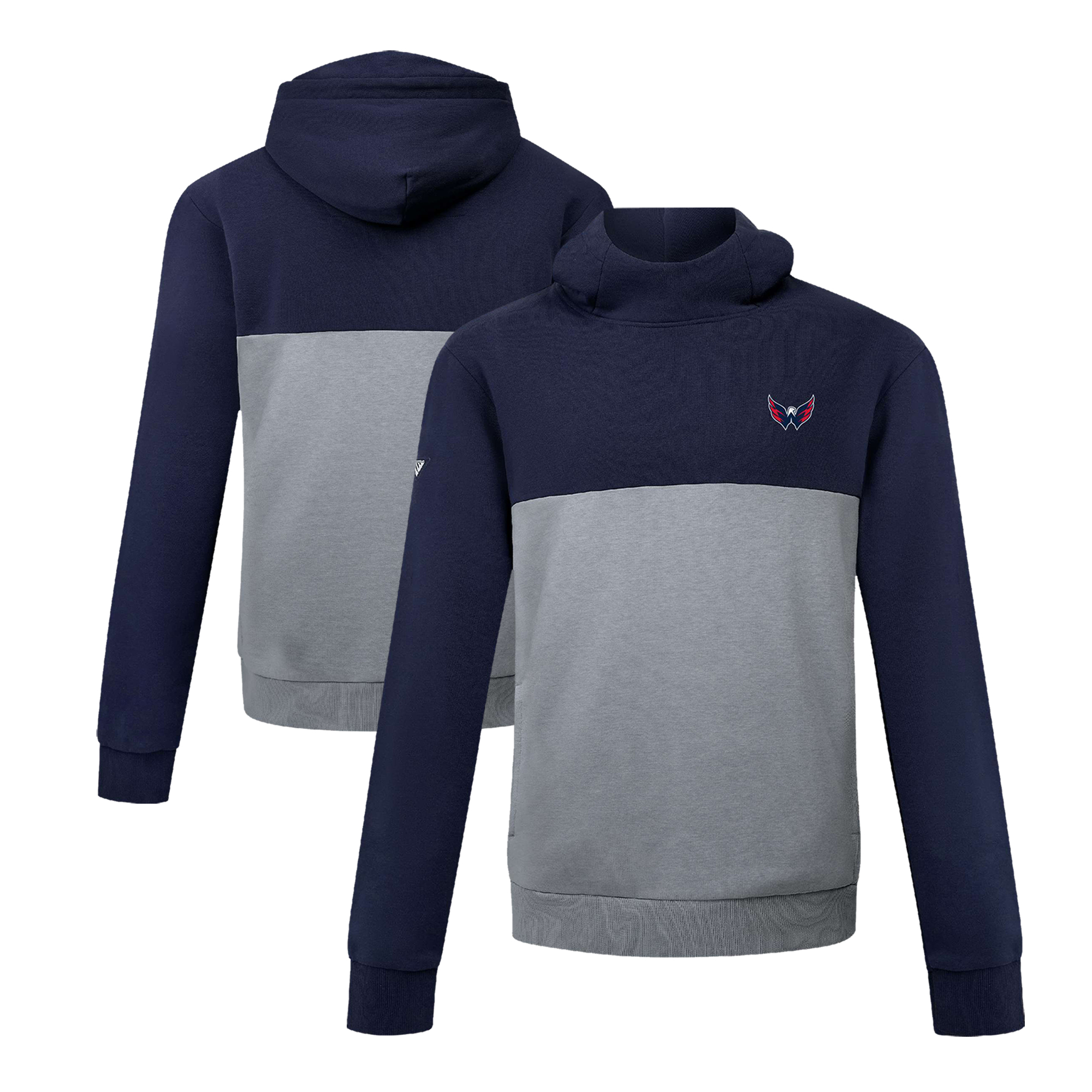 Men's Levelwear Navy/Gray Washington Capitals Bracket Insignia Core Pullover Hoodie