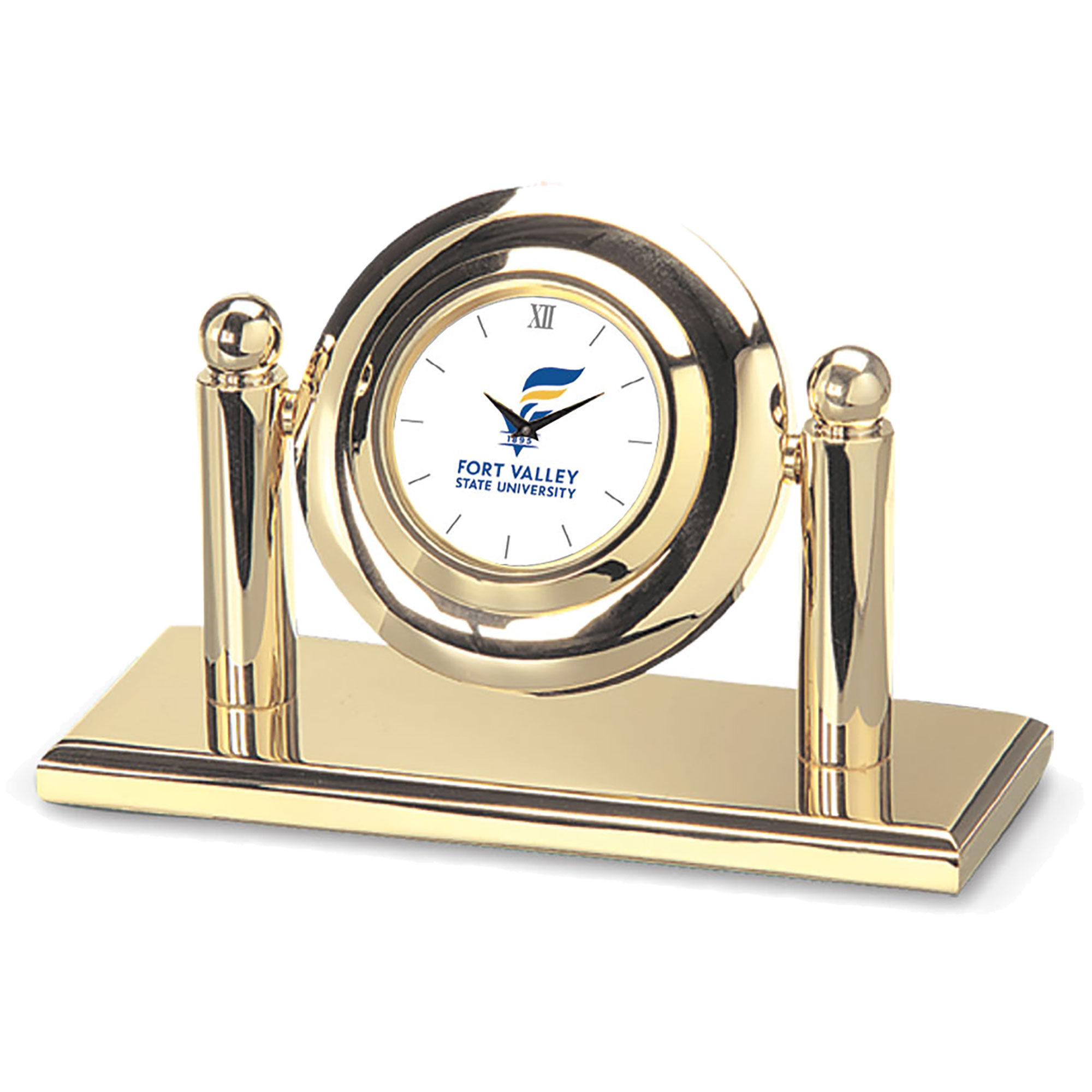 Gold Fort Valley State Wildcats Arcade Desk Clock