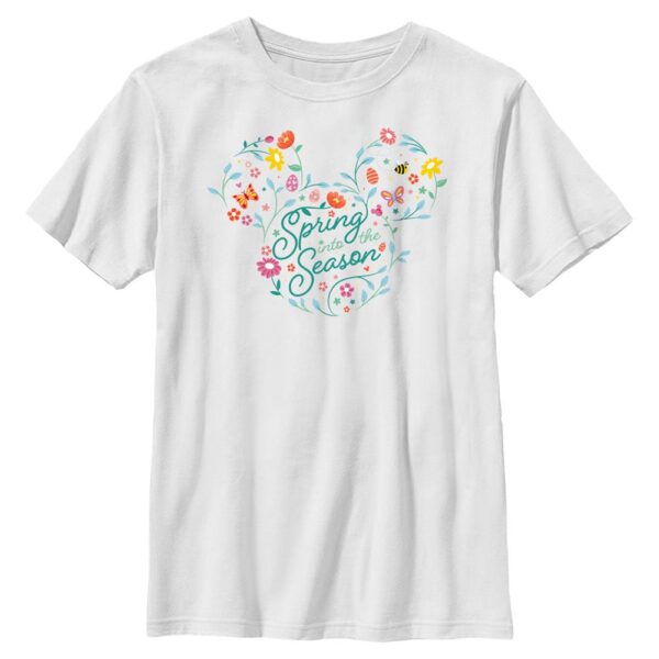 Youth Mad Engine White Mickey & Friends Spring into the Season Graphic T-Shirt
