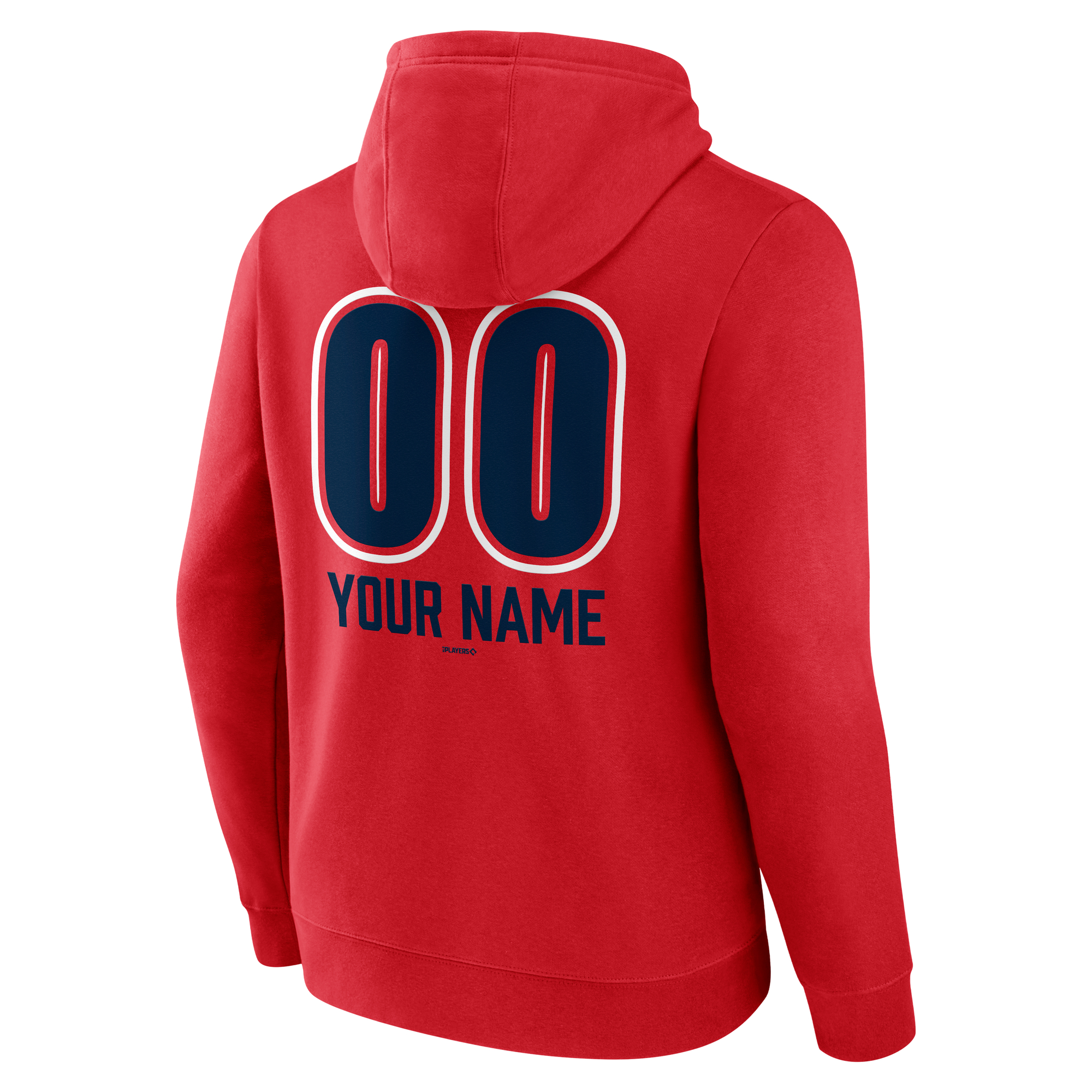 Men's Red Atlanta Braves Personalized Name & Number Fastball Pullover Hoodie - Image 7